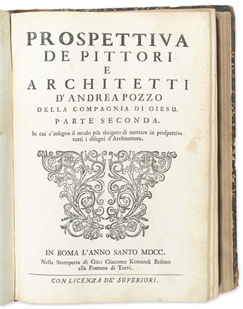 (DA VINCI.) Pozzo, Andrea * Fresne, Rafaelle du. Perspectiva pictorum et architectorum * Trattato della pittura di Lionardo Da Vinci.